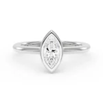 Lane Woods Marquise Solitaire with Bezel Setting Moissanite Ring