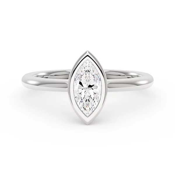 Lane Woods Marquise Solitaire with Bezel Setting Moissanite Ring