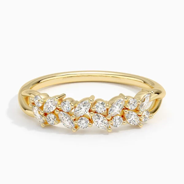Lane Woods Round & Marquise Cut Moissanite Promise Wedding Band