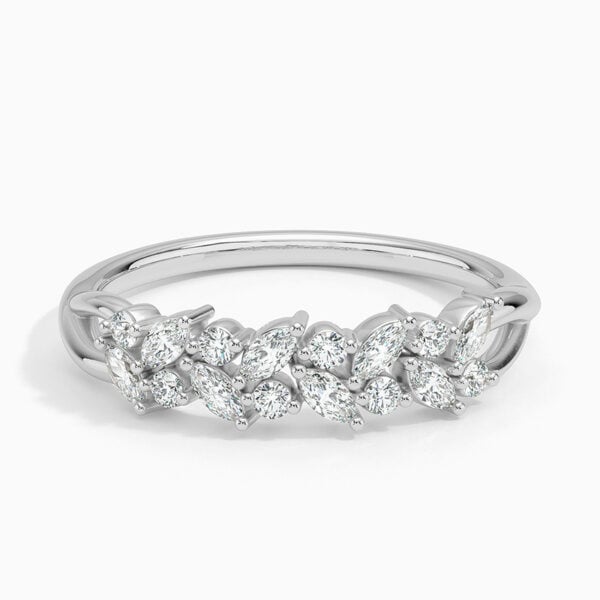 Lane Woods Round & Marquise Cut Moissanite Promise Wedding Band