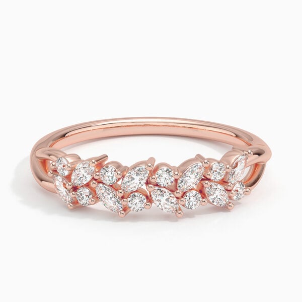 Lane Woods Round & Marquise Cut Moissanite Promise Wedding Band