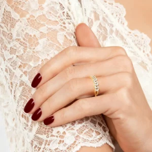 Lane Woods Round & Marquise Cut Moissanite Promise Wedding Band