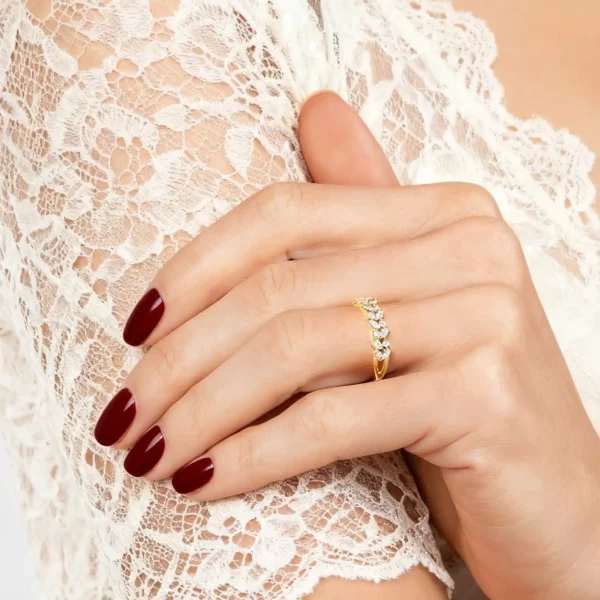 Lane Woods Round & Marquise Cut Moissanite Promise Wedding Band