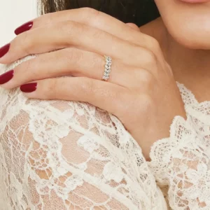 Lane Woods Round & Marquise Cut Moissanite Promise Wedding Band