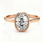 Lane Woods Bezel Set Elongated Cushion Cut Moissanite Engagement Ring