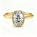 Lane Woods Bezel Set Elongated Cushion Cut Moissanite Engagement Ring
