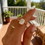 Lane Woods Bezel Set Elongated Cushion Cut Moissanite Engagement Ring