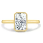 Lane Woods Bezel Setting Radiant Solitaire Moissanite Ring