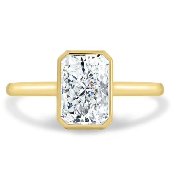 Lane Woods Bezel Setting Radiant Solitaire Moissanite Ring