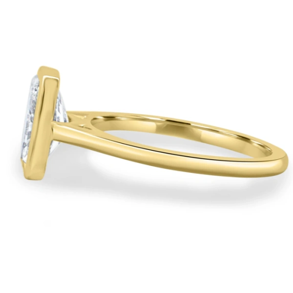 Lane Woods Bezel Setting Radiant Solitaire Moissanite Ring