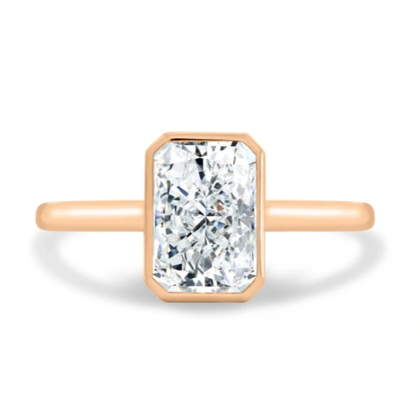 Lane Woods Bezel Setting Radiant Solitaire Moissanite Ring