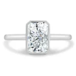 Lane Woods Bezel Setting Radiant Solitaire Moissanite Ring
