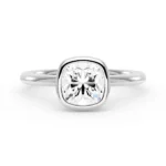Lane Woods Cushion Solitaire with Bezel Moissanite Promise Ring