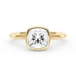 Lane Woods Cushion Solitaire with Bezel Moissanite Promise Ring