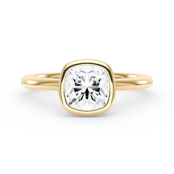 Lane Woods Cushion Solitaire with Bezel Moissanite Promise Ring