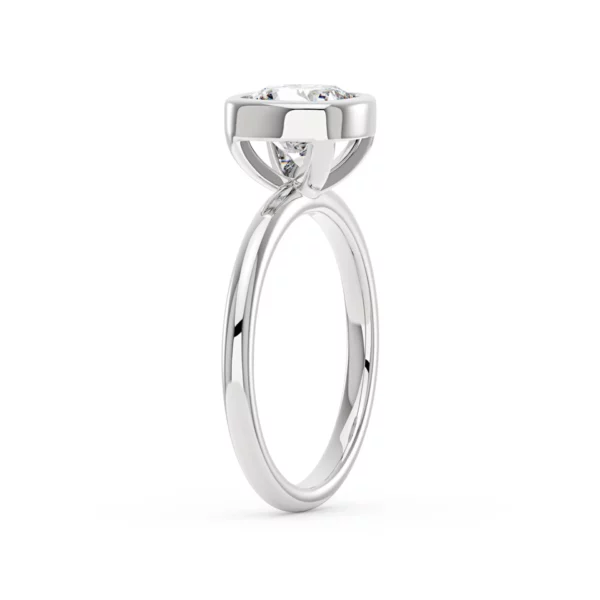 Lane Woods Cushion Solitaire with Bezel Moissanite Promise Ring