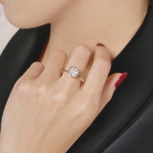 Lane Woods Cushion Solitaire with Bezel Moissanite Promise Ring