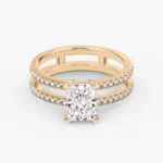 Lane Woods Double Band Radiant Solitaire Moissanite Ring