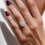 Lane Woods Double Band Radiant Solitaire Moissanite Ring