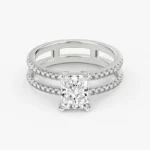 Lane Woods Double Band Radiant Solitaire Moissanite Ring