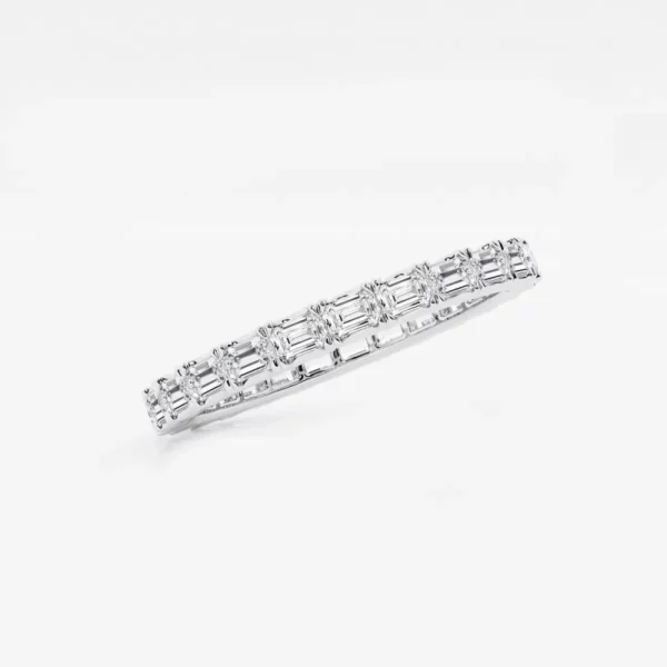 Lane Woods Emerald Cut Moissanite Eternity Wedding Band