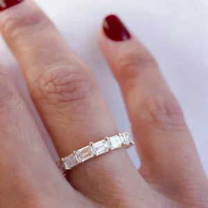 Lane Woods Emerald Cut Moissanite Eternity Wedding Band