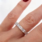 Lane Woods Emerald Cut Moissanite Eternity Wedding Band