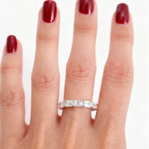 Lane Woods Emerald Cut Moissanite Eternity Wedding Band
