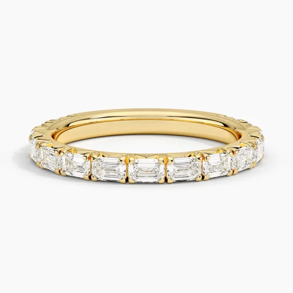 Lane Woods Emerald Cut Moissanite Half Eternity Band Ring