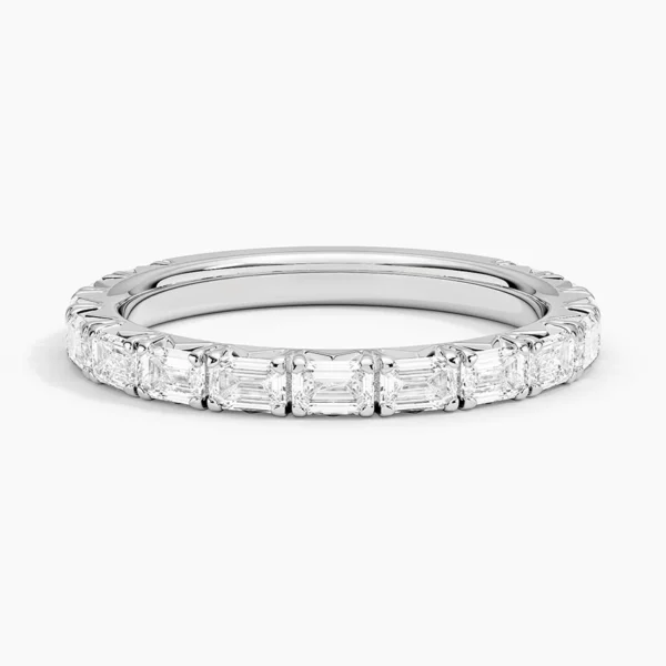 Lane Woods Emerald Cut Moissanite Half Eternity Band Ring