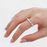 Lane Woods Emerald Cut Moissanite Half Eternity Band Ring