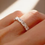 Lane Woods Emerald Cut Moissanite Half Eternity Band Ring