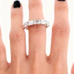 Lane Woods Emerald Cut Moissanite Half Eternity Band Ring