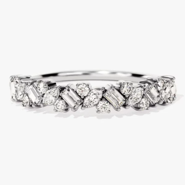 Lane Woods Multi-Cut Cluster Moissanite Promise Wedding Band