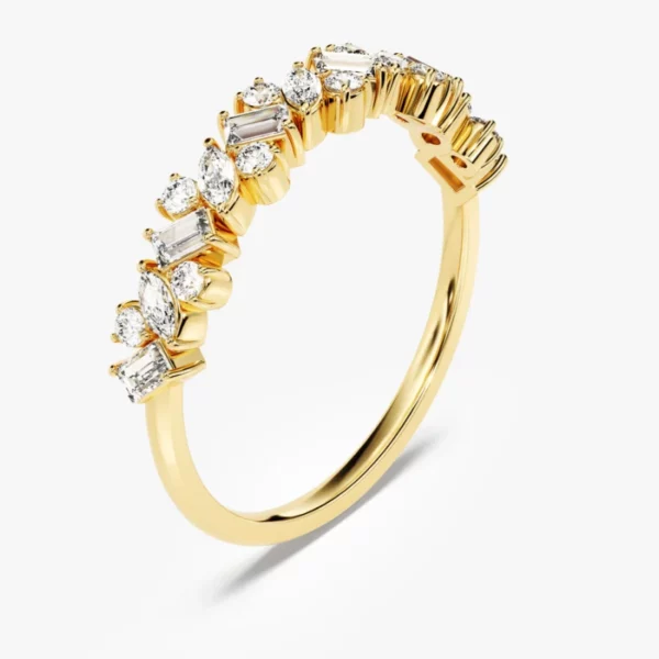 Lane Woods Multi-Cut Cluster Moissanite Promise Wedding Band