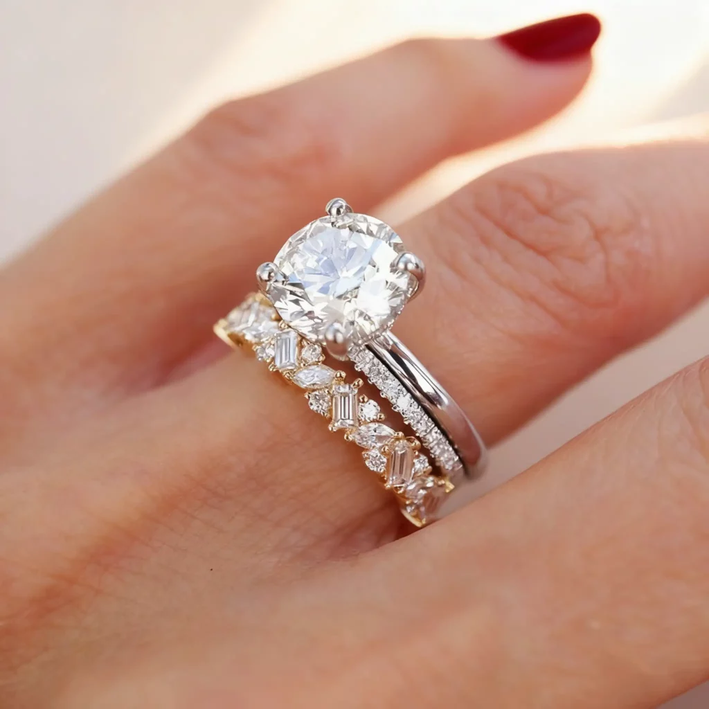 Lane Woods Multi-Cut Cluster Moissanite Promise Wedding Band