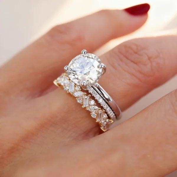 Lane Woods Multi-Cut Cluster Moissanite Promise Wedding Band