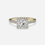 Lane Woods Princess Cut Halo Pave Moissanite Engagement Ring