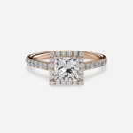 Lane Woods Princess Cut Halo Pave Moissanite Engagement Ring