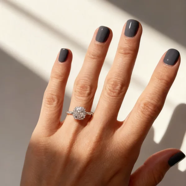 Lane Woods Princess Cut Halo Pave Moissanite Engagement Ring