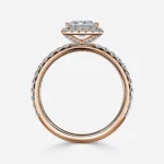 Lane Woods Princess Cut Halo Pave Moissanite Engagement Ring