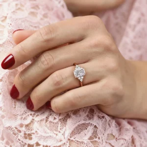 Lane Woods Radiant Cut Cluster Moissanite Engagement Ring