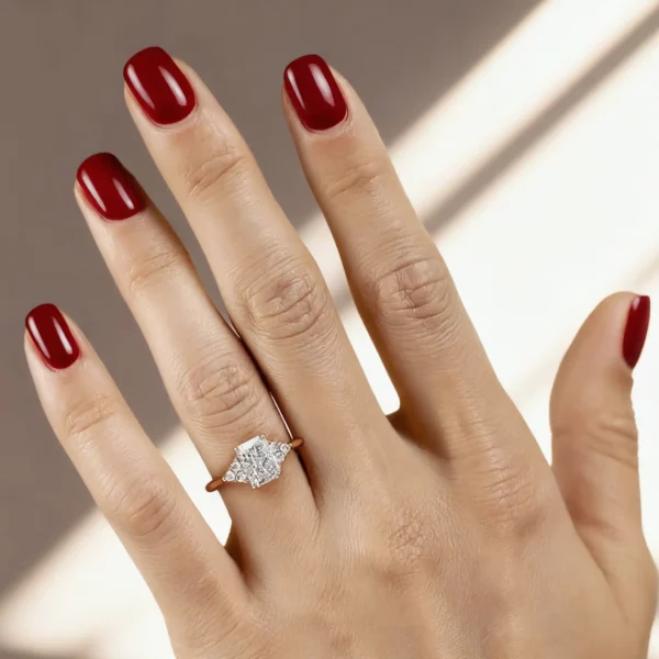 Lane Woods Radiant Cut Cluster Moissanite Engagement Ring