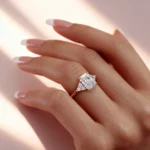 Lane Woods Radiant Cut Cluster Moissanite Engagement Ring