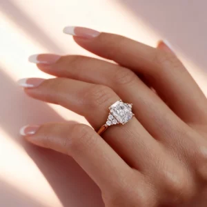 Lane Woods Radiant Cut Cluster Moissanite Engagement Ring