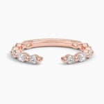 Lane Woods Round and Marquise Stacking Moissanite Half Wedding Open Ring