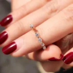 Lane Woods Round and Marquise Stacking Moissanite Half Wedding Open Ring