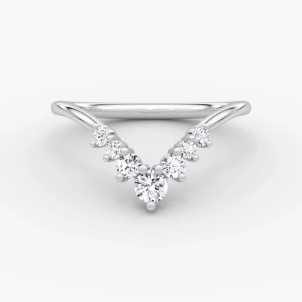 Lane Woods Round Cut Drop Crown Moissanite Wedding Band