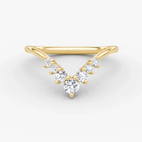 Lane Woods Round Cut Drop Crown Moissanite Wedding Band