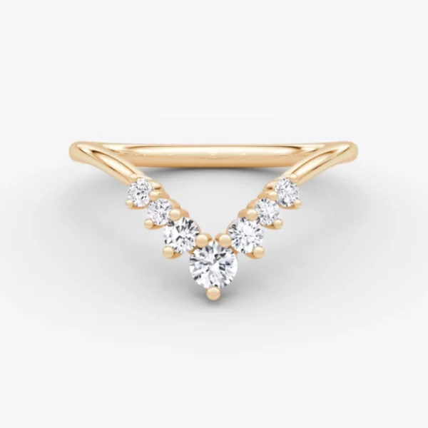 Lane Woods Round Cut Drop Crown Moissanite Wedding Band